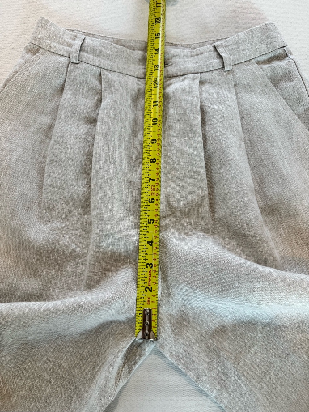 Reformation Mason Linen High Rise Wide Leg Pleated Pant Beige Women 2 Like New - Picture 15 of 16